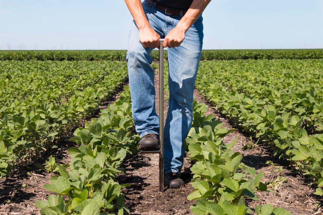 Medición de compactación del suelo en un lote agrícola