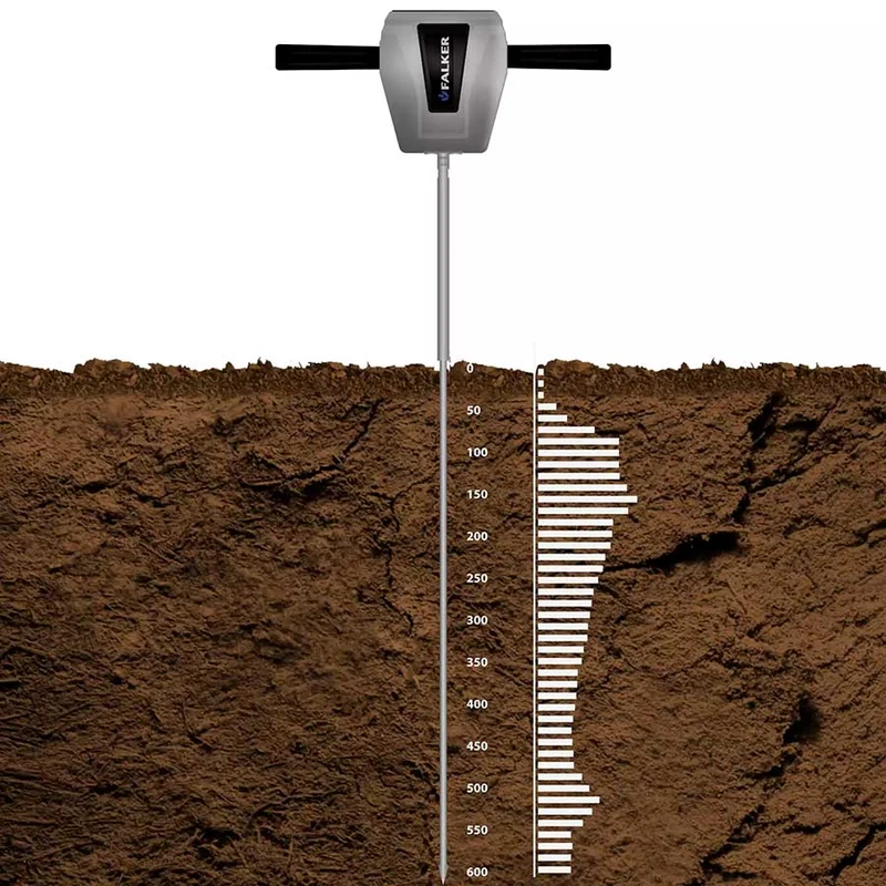 Penetrómetro digital para medir la compactación del suelo